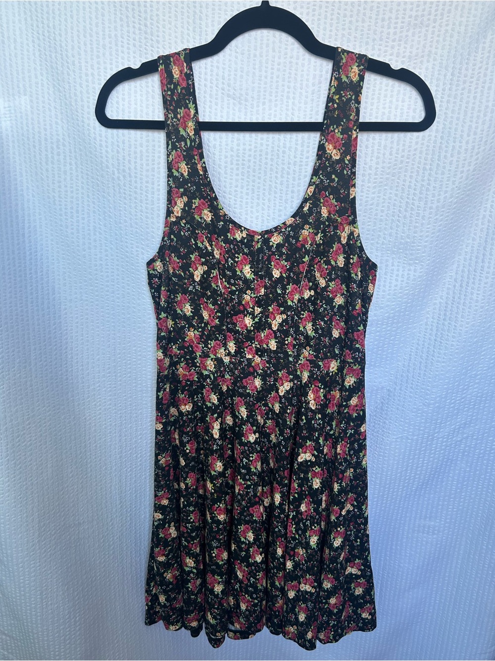 Free People Black Floral Corset Seam Tank Mini Dress Size Small